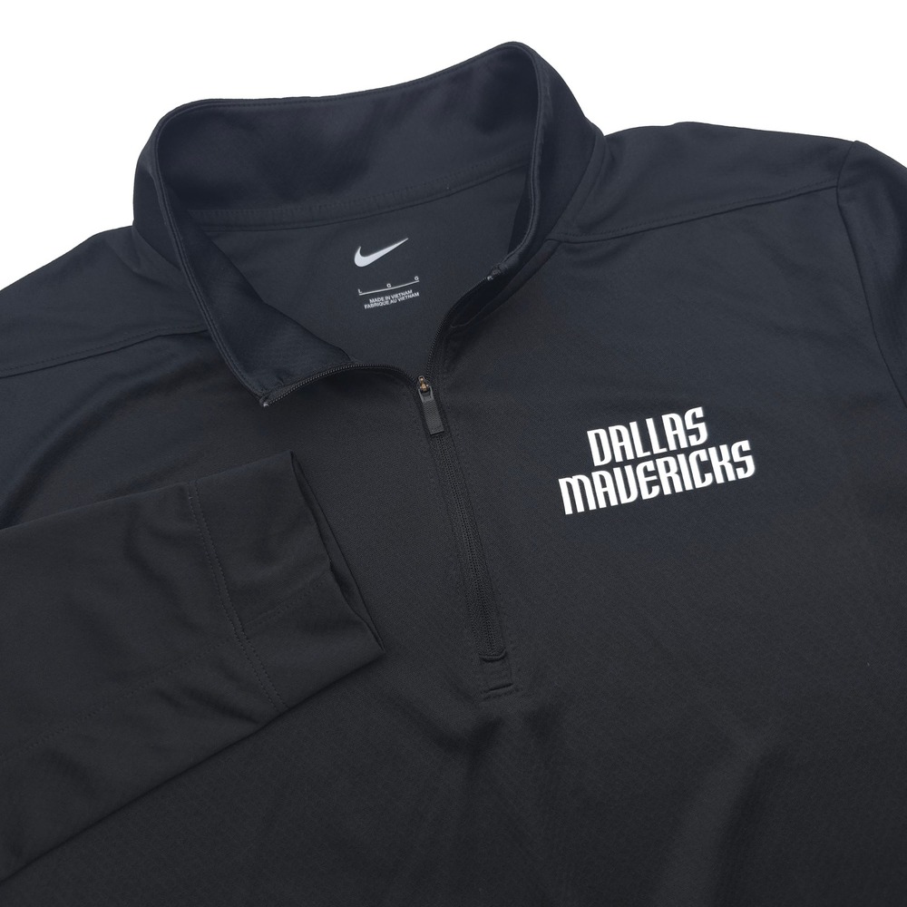 Nike Dallas Mavericks Mens Large Black Quarter Zip Pullover Shiftkey Logo BV6044